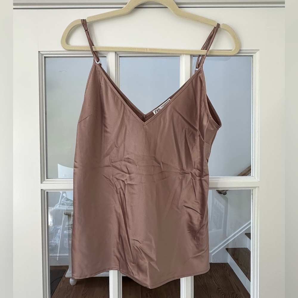 Zara silk mauve tank top